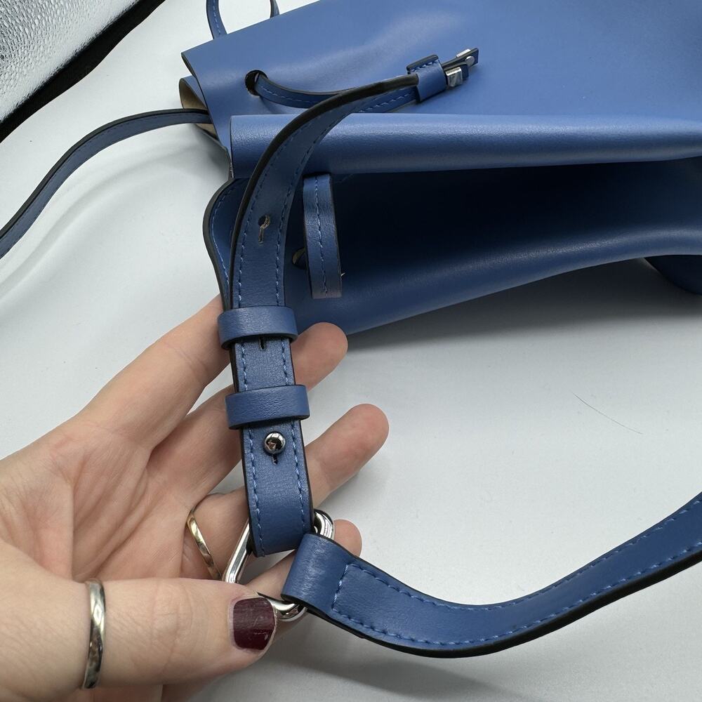 Lodis Blue Leather Drawstring Crossbody Bag - Picture 7 of 7